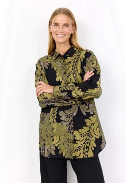 Vævet, mønstret skjorte