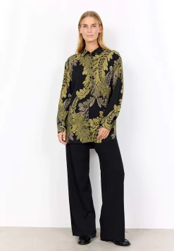 Vævet, mønstret skjorte