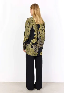 Vævet, mønstret skjorte