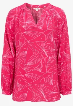 Vævet, mønstret tunikatop