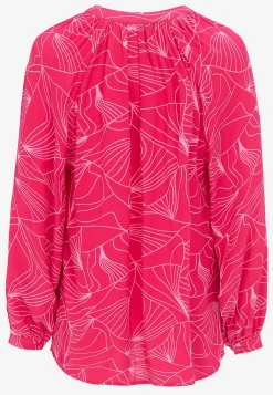 Vævet, mønstret tunikatop