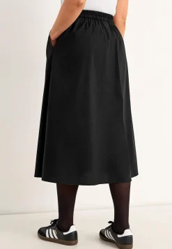 Vævet poplinkjole med lommer