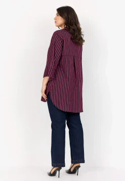 Vævet, stribet skjorte