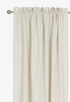 Vævet, ternet panelgardiner 2-pack