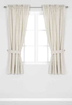 Vævet, ternet panelgardiner 2-pack