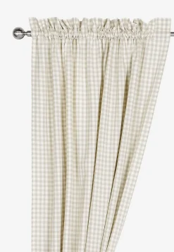 Vævet, ternet panelgardiner 2-pack