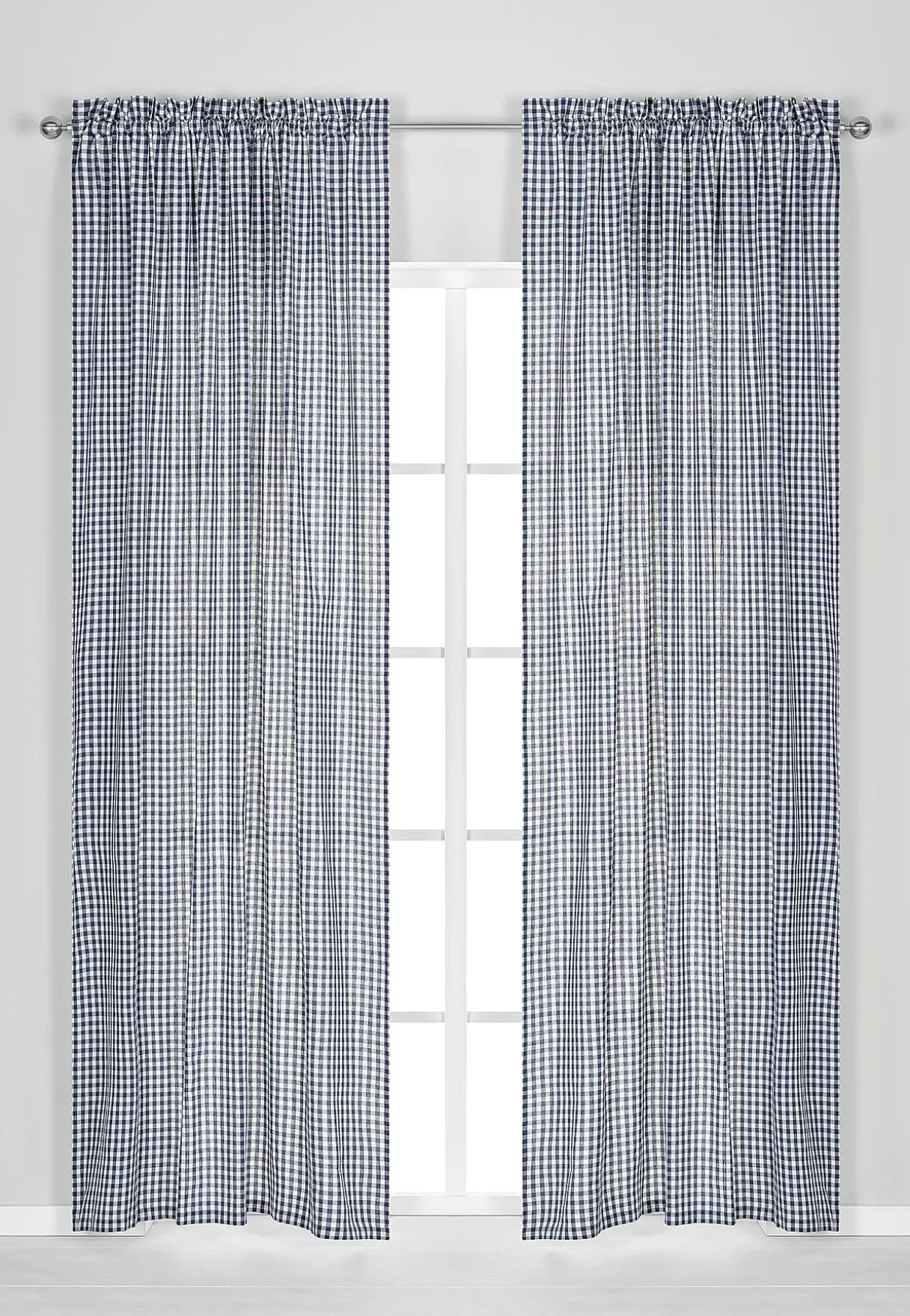 Vævet, ternet panelgardiner 2-pack | Cellbes