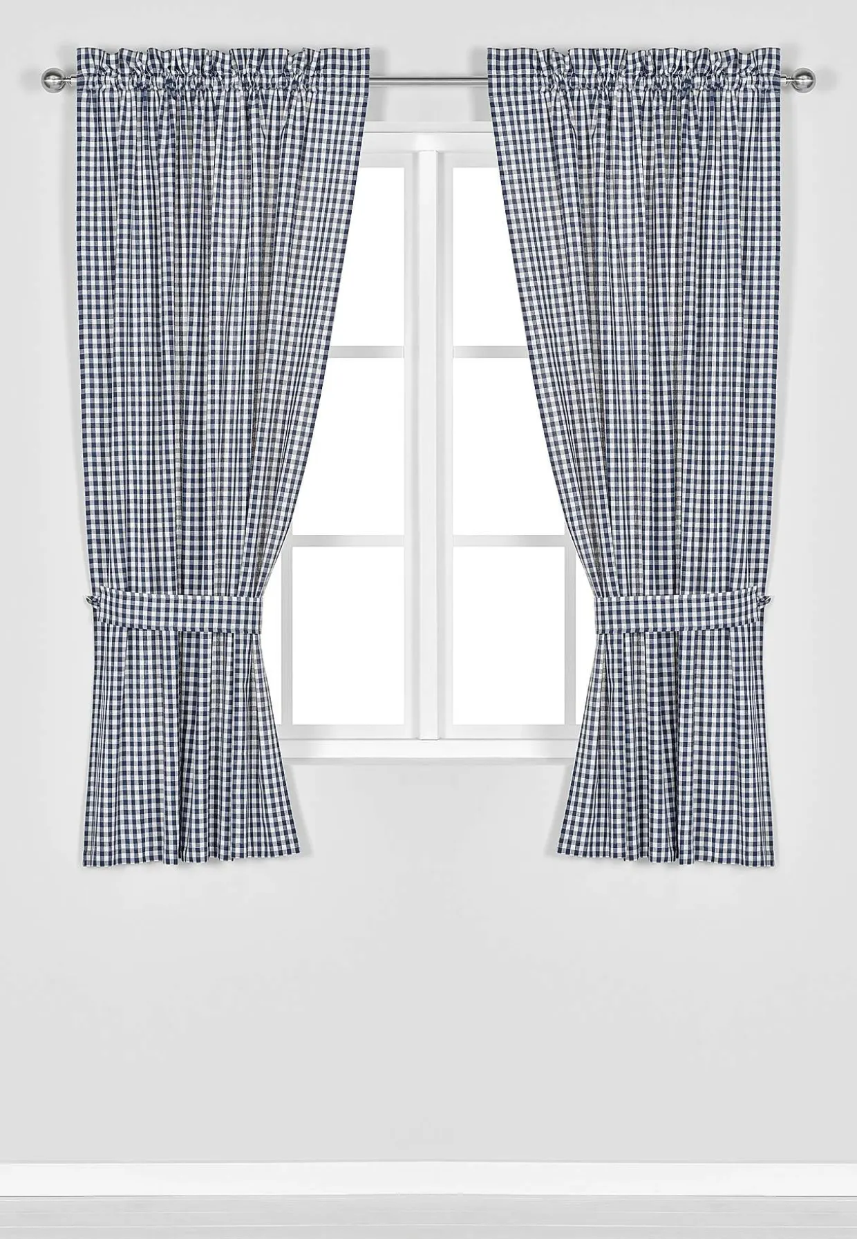 Vævet, ternet panelgardiner 2-pack | Cellbes