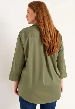 Vævet tunika i poplin