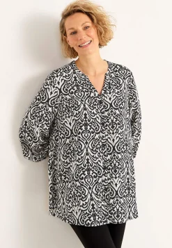 Vævet tunika med knapper